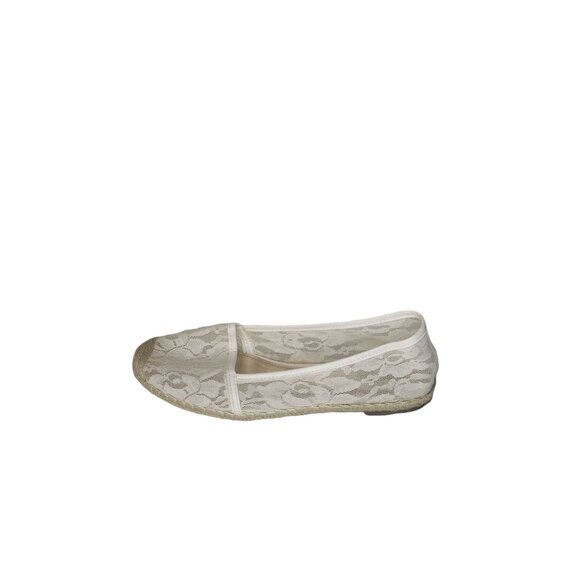 Jennifer Lopez‎ Flats Women Sz 9.5 White Lace Espadrille Summer Boho Cottagecore - Picture 1 of 6